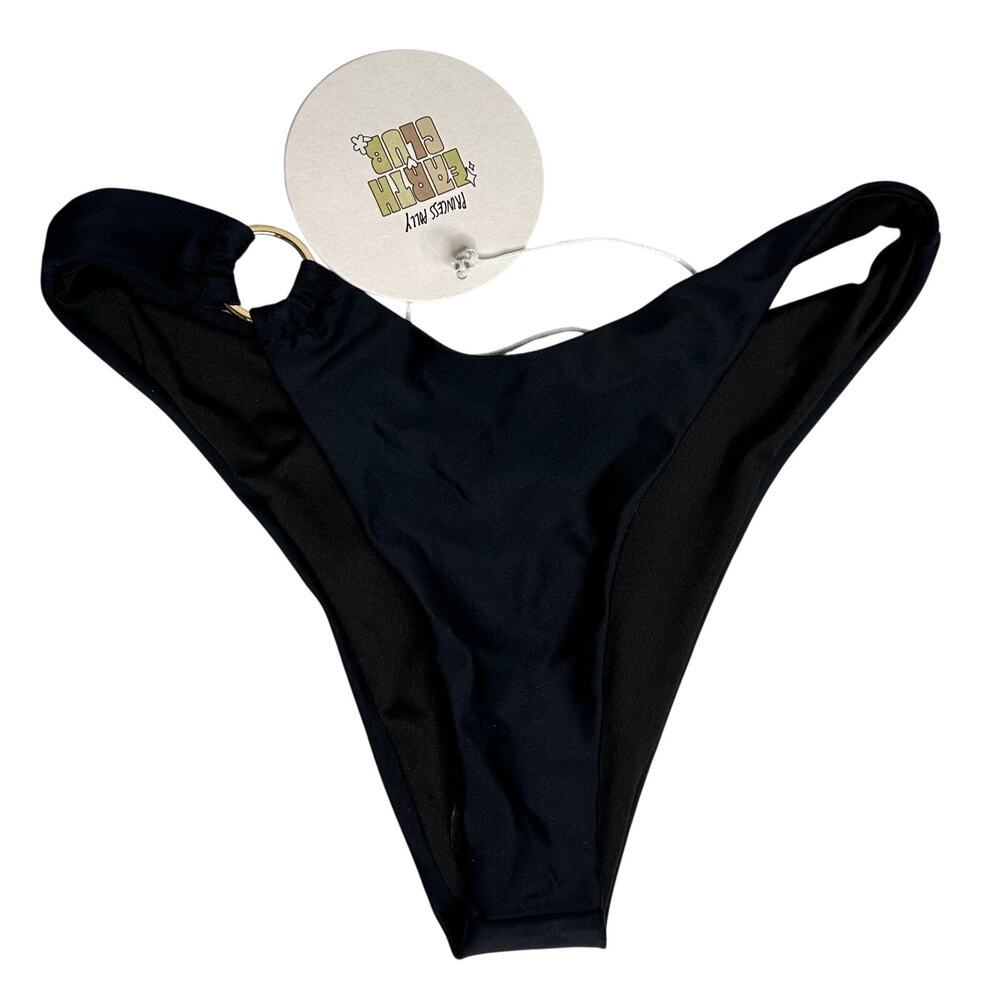 Princess Polly NWT Kingfisher Hardware High Side Bikini Bottom Dark Blue 2 S $45
